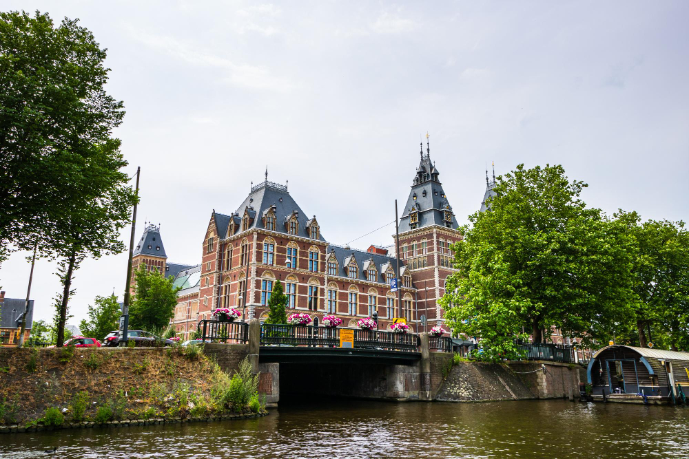 Amsterdam city canals near Schiphol Airport during an international flight layover