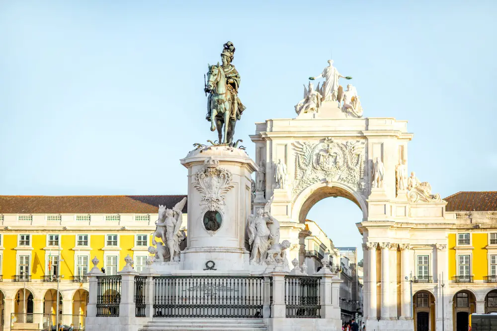 Lisbon cityscape with historic buildings and tram, an affordable European travel destination