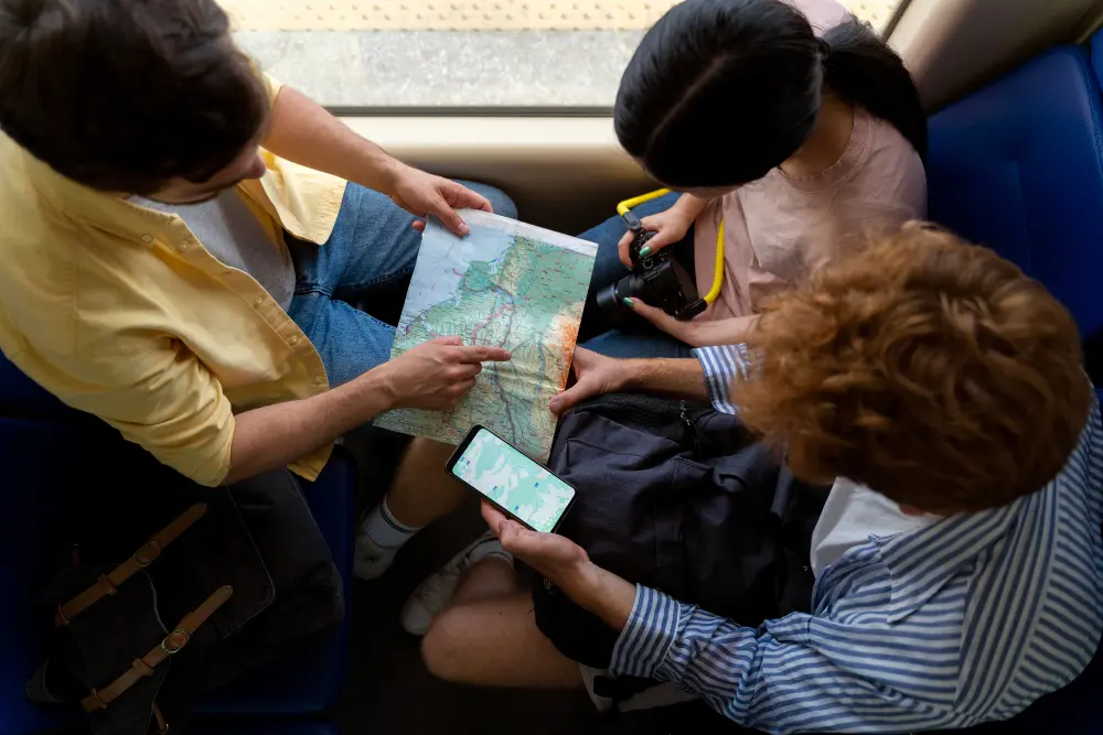 Traveler comparing connectivity options on a smartphone for different types of trips