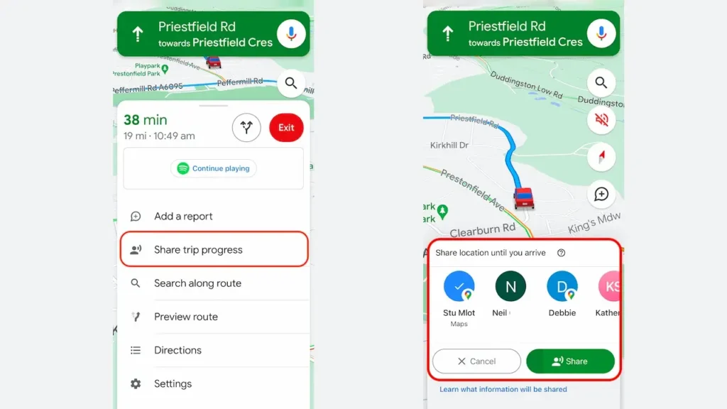 how to use google maps to plan a trip sharing Google Maps travel itinerary with friends or family